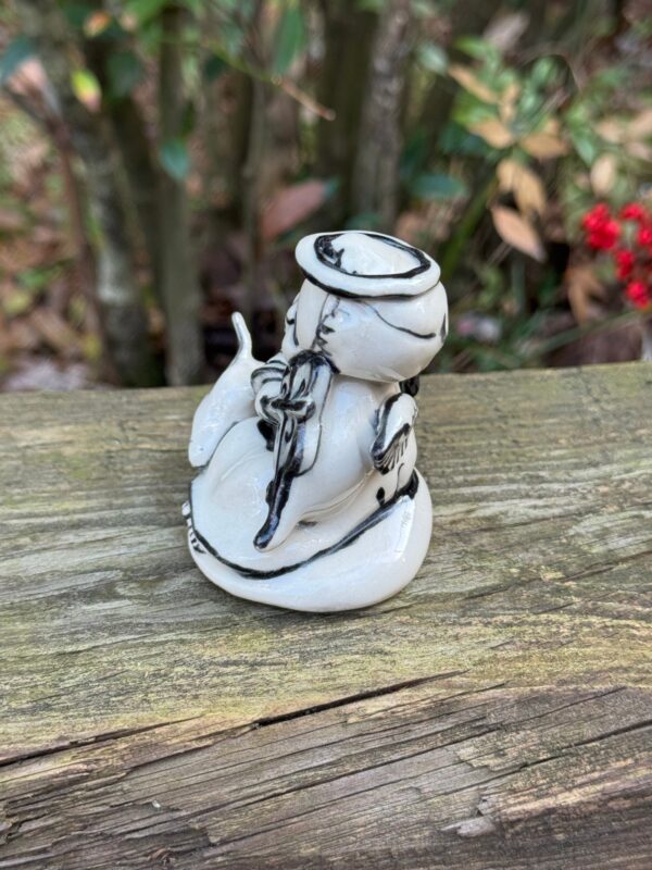 Miniature Porcelain Angel with Violin and Lamb - Image 2