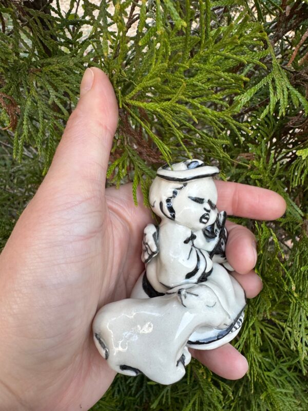 Miniature Porcelain Angel with Violin and Lamb - Image 8