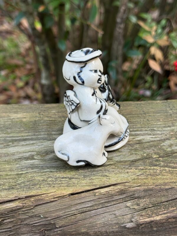 Miniature Porcelain Angel with Violin and Lamb - Image 4