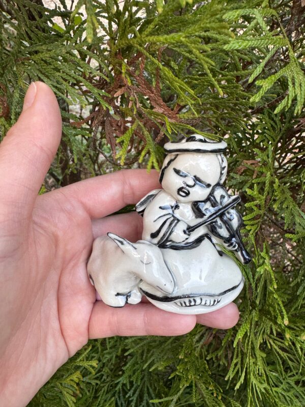 Miniature Porcelain Angel with Violin and Lamb - Image 5