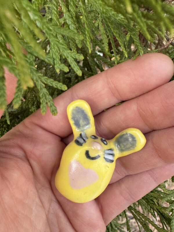 Miniature Yellow Ceramic Bunny