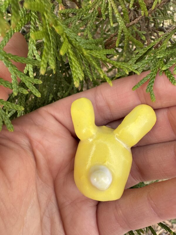 Miniature Yellow Ceramic Bunny - Image 3