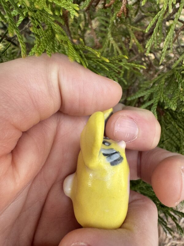 Miniature Yellow Ceramic Bunny - Image 2